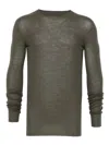 Rick Owens Ribbed Wool Sweater In Green
