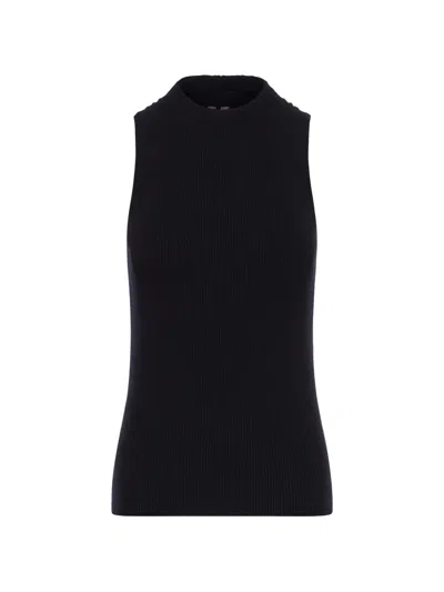 Rick Owens Ribbed-knit Tank Top In Black