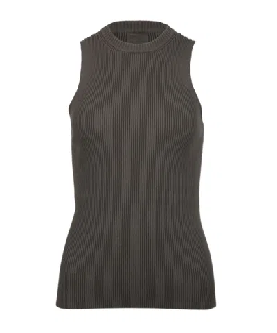 Rick Owens Ribbed Knit Tank Top In Black