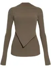 Rick Owens Longsleeves Babel Top In Brown