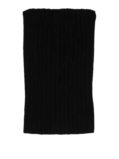 Rick Owens Ribbed-knit Tube Scarf In Black