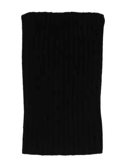 Rick Owens Ribbed-knit Tube Scarf In Black