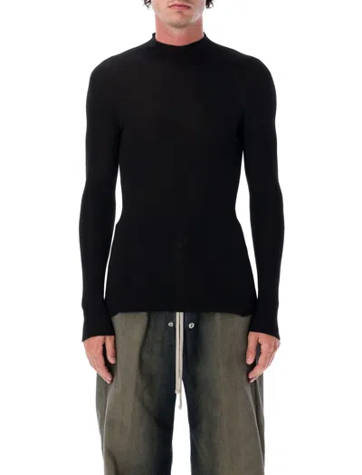 Rick Owens Ribbed Knit Turtleneck In Black