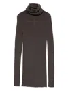 Rick Owens Ribbed-knit Turtleneck Sweater In Brown