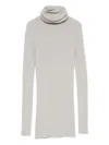 Rick Owens Ribbed-knit Turtleneck Sweater In Gray