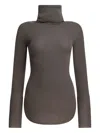Rick Owens Ribbed-knit Turtleneck Sweater In Gray