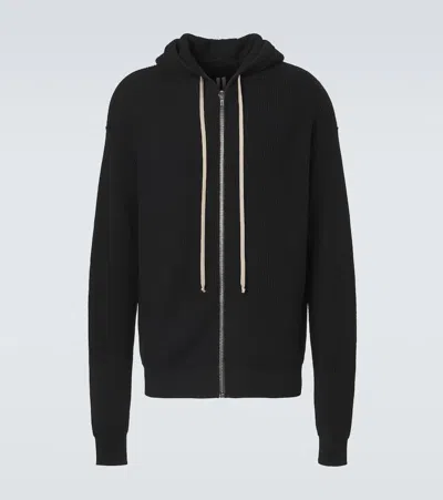 Rick Owens Jason Hoodie Sweatshirt Drawstring Hood Pockets In Blue