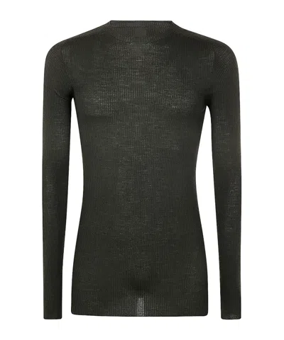 Rick Owens Ribbed-knit Virgin Wool Jumper In Black