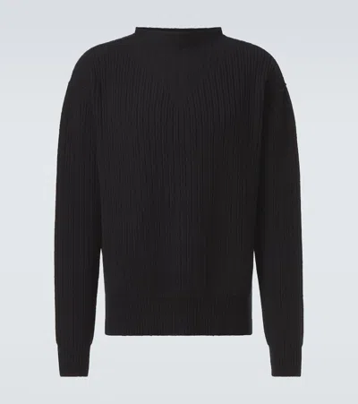 RICK OWENS RIBBED-KNIT VIRGIN WOOL SWEATER