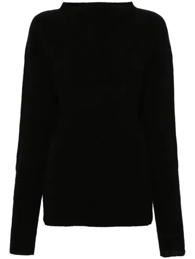 Rick Owens Ribbed-knit Wool Jumper In Black