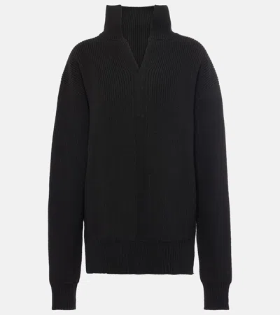 Rick Owens Ribbed-knit Wool Sweater In Black