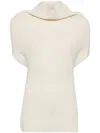 Rick Owens Ribbed Knitted Top In Neutrals