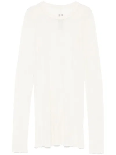Rick Owens Ribbed Long Sleeve T-shirt In Dinge