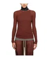 Rick Owens Burgundy Crewneck Long Sleeve T-shirt In Red