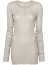 Rick Owens Crewneck Long In Pearl