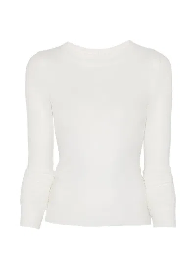 Rick Owens Ribbed Long-sleeve Top In White