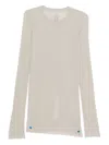 Rick Owens Ribbed Long-sleeved T-shirt In Neutral