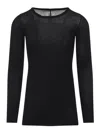 Rick Owens Black Cotton Ribbed Long Sleeves T-shirt In Black