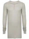 Rick Owens Ribbed Long-sleeves T-shirt In Grey