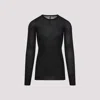 Rick Owens Black Wool Ribbed Round Neck Pullover In Black