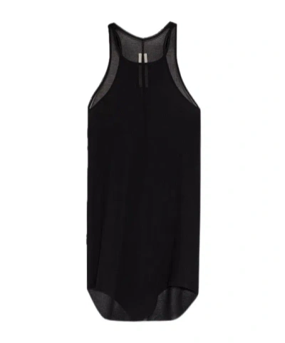 Rick Owens Ribbed Longline Tank Top In Black