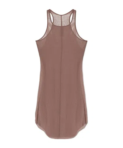 Rick Owens Ribbed-knit Racerback Tank Top In Brown