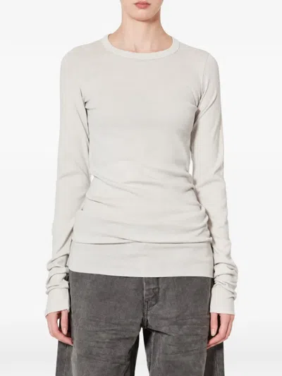 Rick Owens Ribbed Long-sleeve T-shirt In White