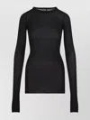 Rick Owens Ribbed Long-sleeve Top With Signature Back Stitching In Black