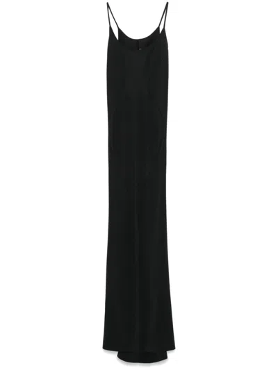 Rick Owens Ribbed Maxi Dress In Black