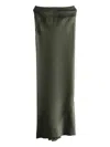 Rick Owens Ribbed Maxi Skirt In Green