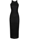 Rick Owens Ribbed Midi Tank Dress In Black