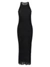 Rick Owens Ribbed Midi Tank Dress In Black