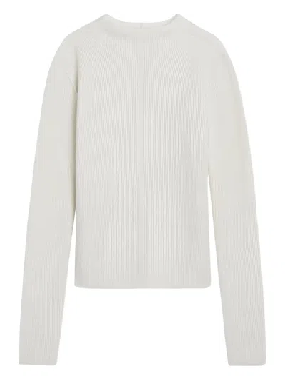 Rick Owens Ribbed Mock-neck Sweater In White