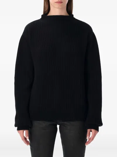 RICK OWENS RIBBED OPEN-BACK SWEATER
