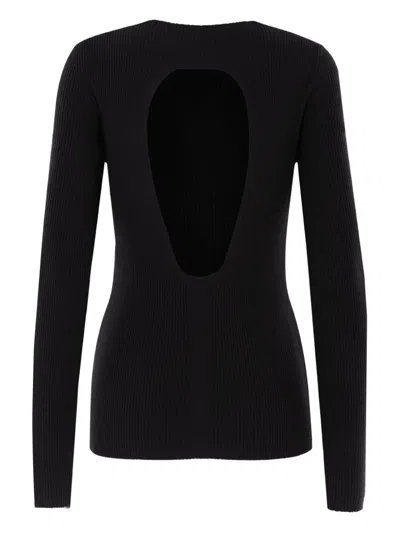 Rick Owens Ribbed Open-back Top In Black