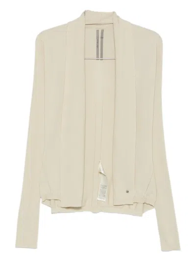 Rick Owens Ribbed Open-front Cardigan In Neutral