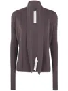 Rick Owens Ribbed Open-front Cardigan In Brown