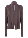 Rick Owens Ribbed Open-front Cardigan In Purple