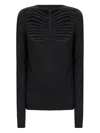 Rick Owens Ribbed-panel Long-sleeve Sweater In Black