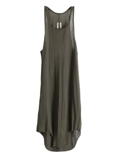 Rick Owens Ribbed Racer-back Top In Green