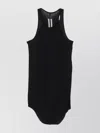 Rick Owens Racer-back Curved-hem Top In Black