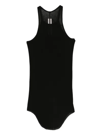 Rick Owens Ribbed Racerback Top In Black