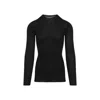 Rick Owens Black Wool Ribbed Round Neck Pullover In Black