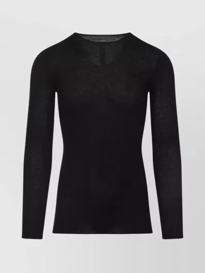 RICK OWENS RIBBED ROUND NECK PULLOVER