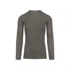Rick Owens Ribbed Fitted Long-sleeved Top With Classic Crew Neckline In Gray