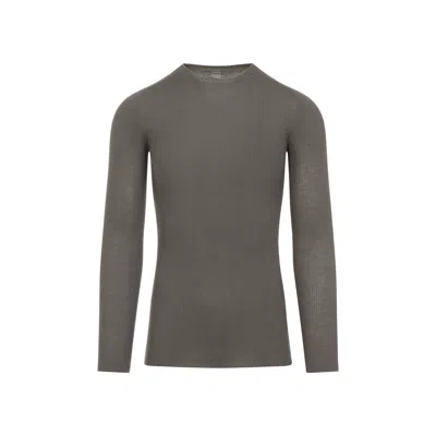 RICK OWENS RICK OWENS RIBBED ROUND NECK PULLOVER