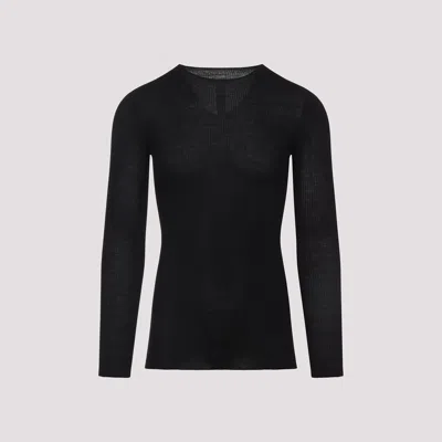 RICK OWENS RIBBED ROUND NECK PULLOVER