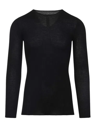 RICK OWENS SUÉTER CUELLO REDONDO - NEGRO