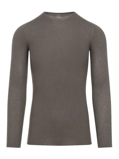 RICK OWENS RIBBED ROUND NECK PULLOVER