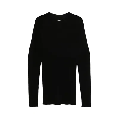Pre-owned Rick Owens Ribbed Round Neck Sweater 'black' | Men's Size S